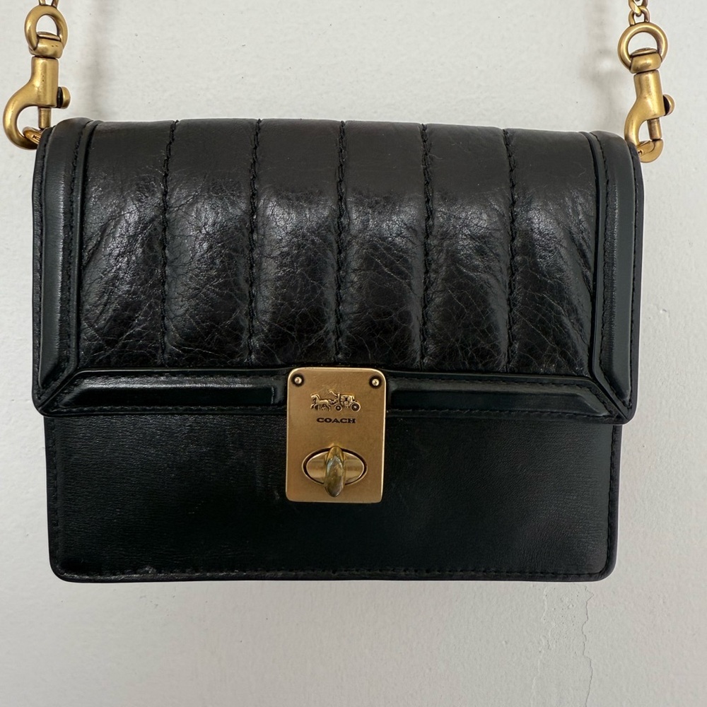 Coach Quilted Hudson Belt Bag,Black Leather - Picture 4 of 11